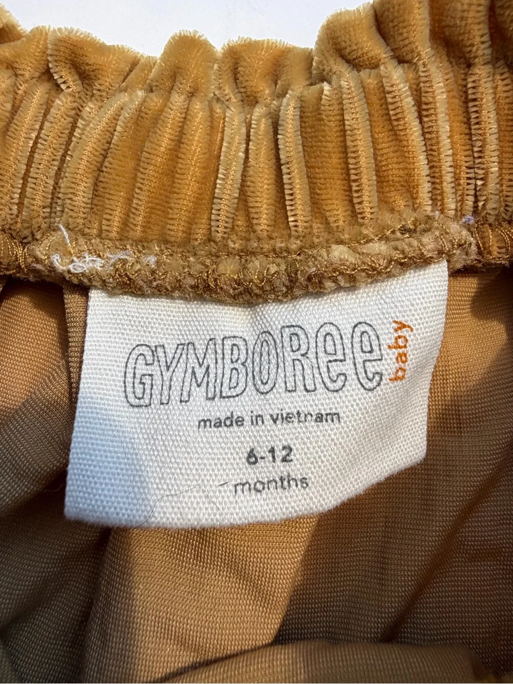 Gymboree Mustard Velvet Gathered Skirt